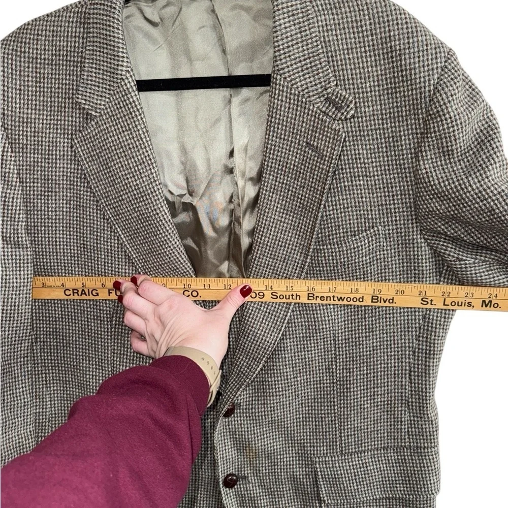 Cricketeer Wool Houndstooth Blazer Men’s (Fits 42R Large) Made in USA